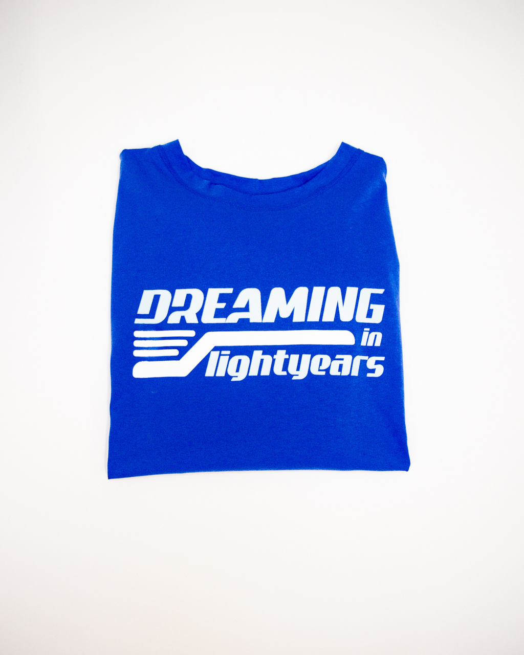t-shirt DREAMING IN LIGHTYEARS saphire blue