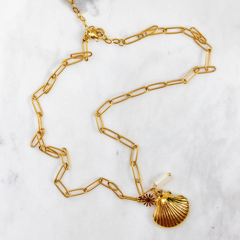 gold shell NECKLACE