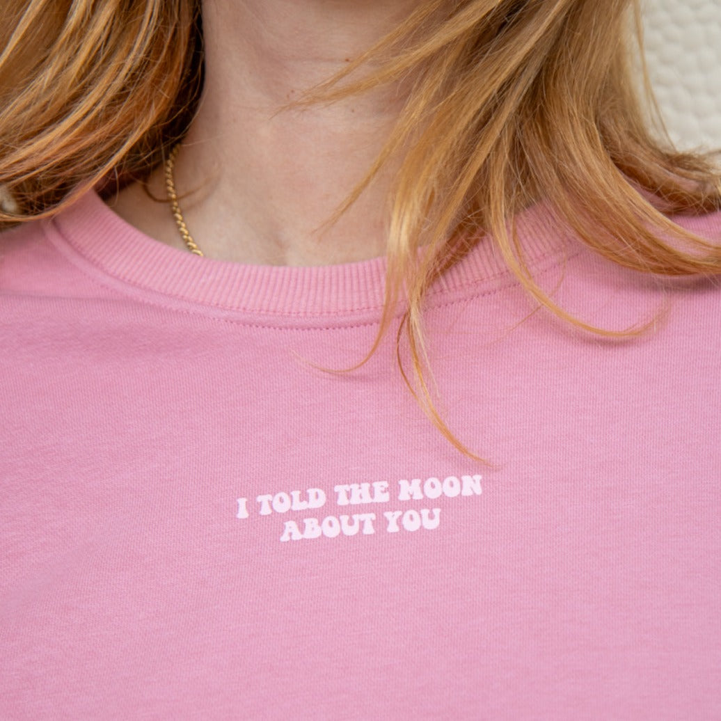 sweatshirt TOLD THE MOON loose fit soft pink