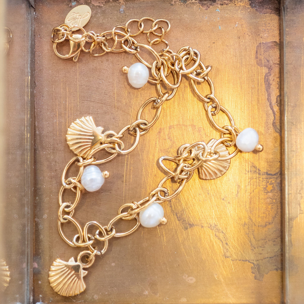 pearl and shell ANKLET