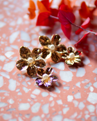 PEARL FLOWER earrings gold