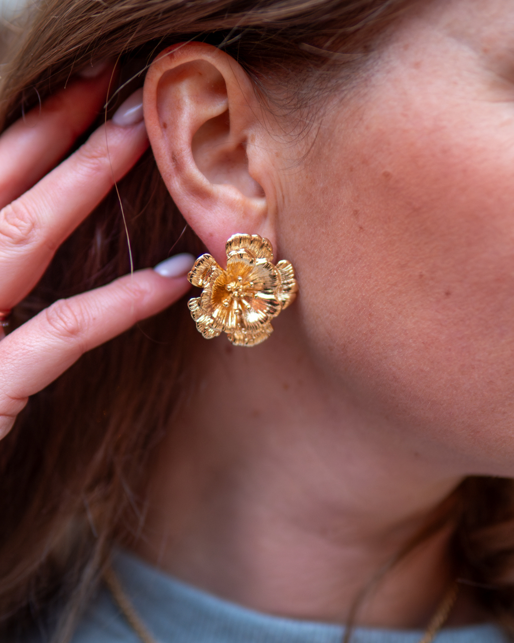 FLOWER earrings gold