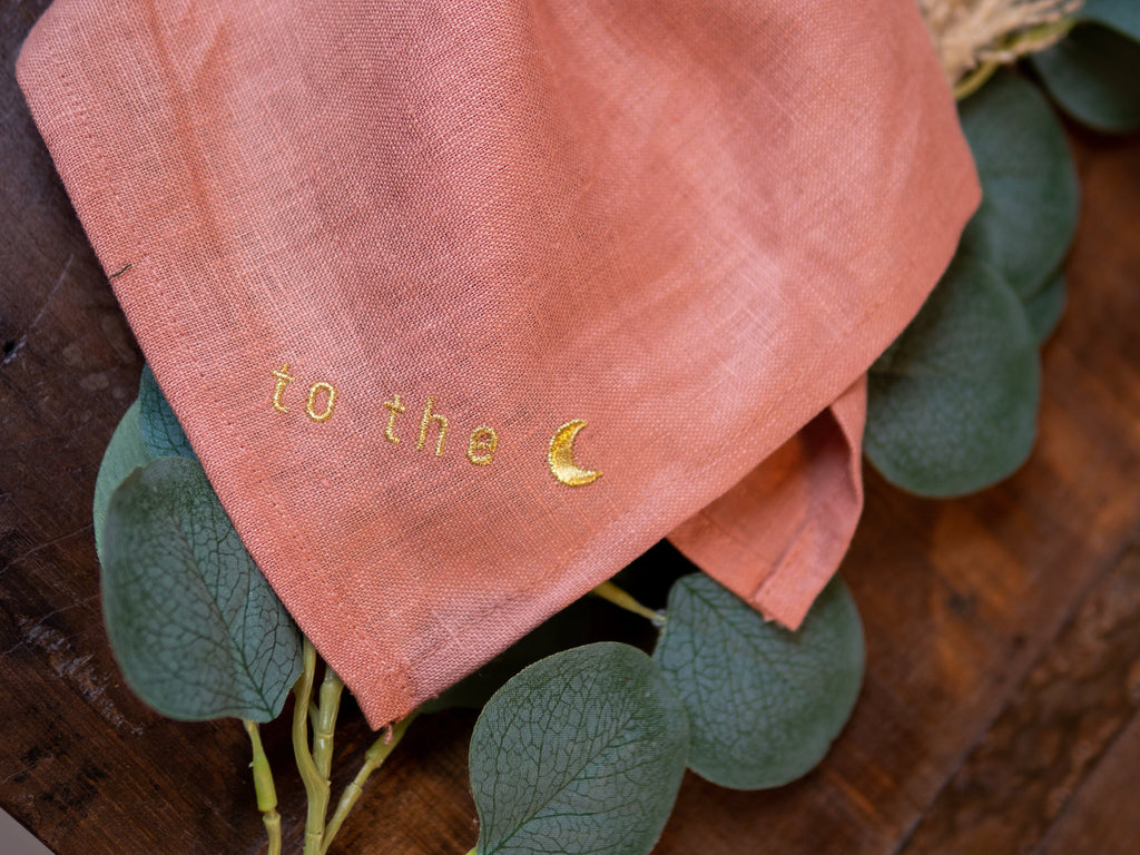 to the moon NAPKINS + RINGS SET