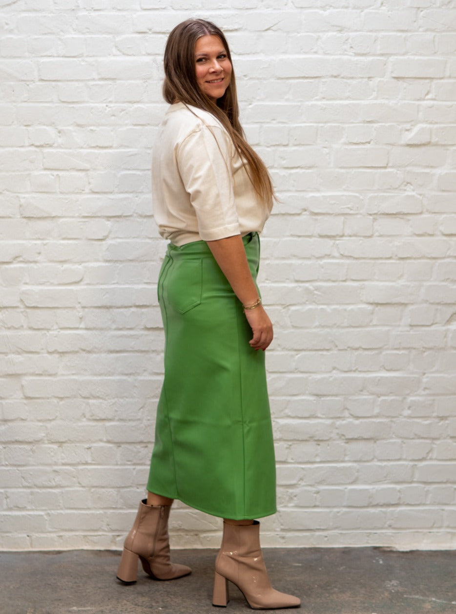 KATIE skirt green leather